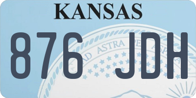 KS license plate 876JDH