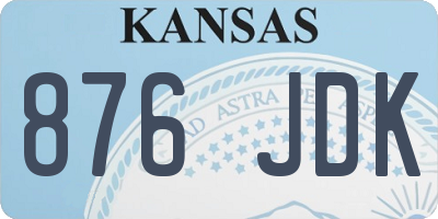 KS license plate 876JDK