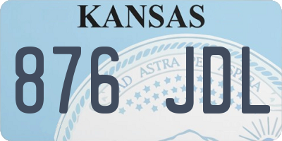 KS license plate 876JDL