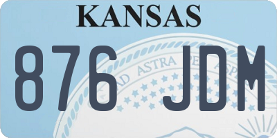KS license plate 876JDM