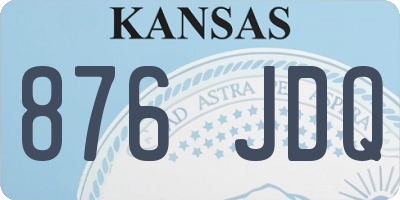 KS license plate 876JDQ