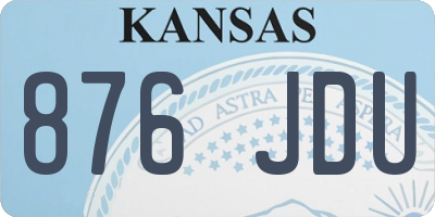 KS license plate 876JDU