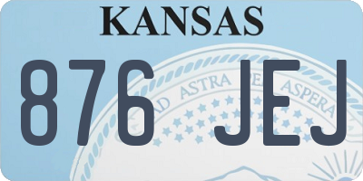 KS license plate 876JEJ