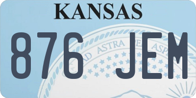 KS license plate 876JEM