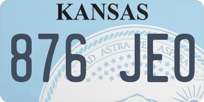 KS license plate 876JEO