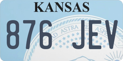 KS license plate 876JEV