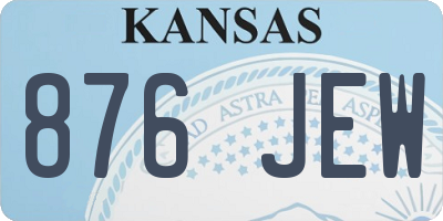 KS license plate 876JEW