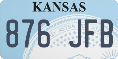KS license plate 876JFB