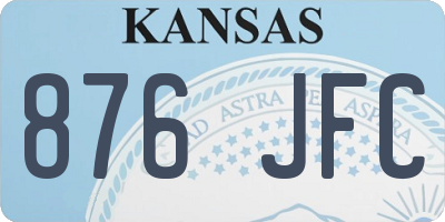 KS license plate 876JFC