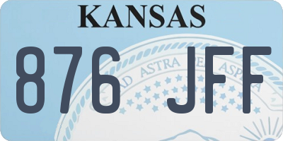 KS license plate 876JFF