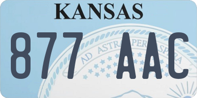 KS license plate 877AAC