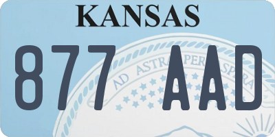 KS license plate 877AAD