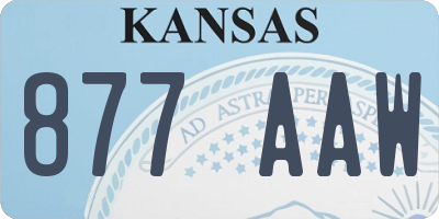 KS license plate 877AAW