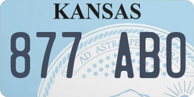 KS license plate 877ABO