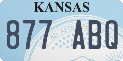 KS license plate 877ABQ