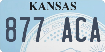 KS license plate 877ACA