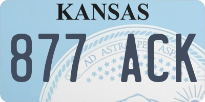 KS license plate 877ACK
