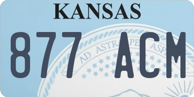 KS license plate 877ACM