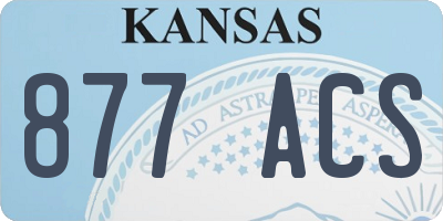 KS license plate 877ACS