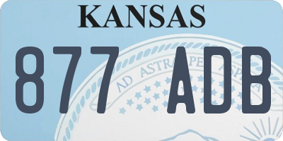 KS license plate 877ADB