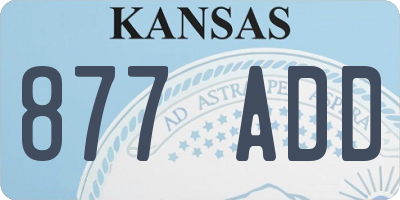 KS license plate 877ADD