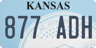 KS license plate 877ADH