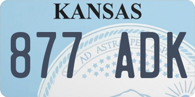 KS license plate 877ADK
