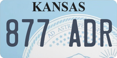 KS license plate 877ADR