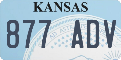 KS license plate 877ADV