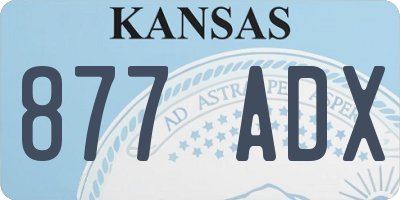 KS license plate 877ADX