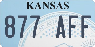 KS license plate 877AFF