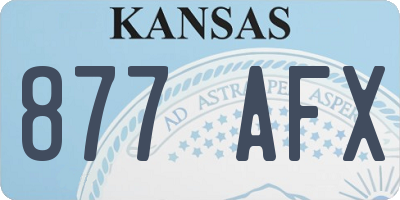 KS license plate 877AFX