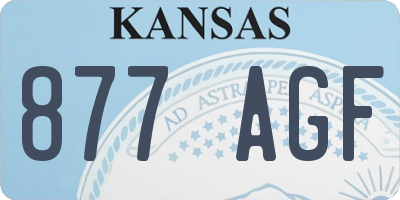 KS license plate 877AGF