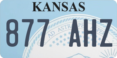 KS license plate 877AHZ