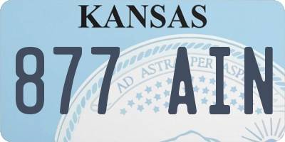 KS license plate 877AIN