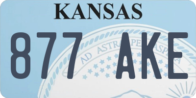 KS license plate 877AKE