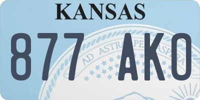 KS license plate 877AKO