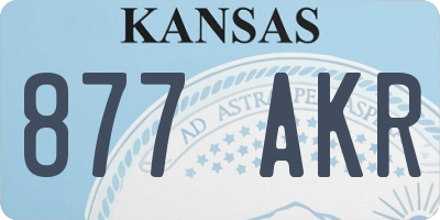 KS license plate 877AKR