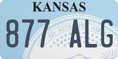 KS license plate 877ALG