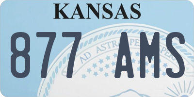 KS license plate 877AMS