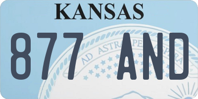 KS license plate 877AND