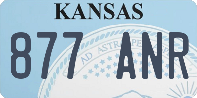 KS license plate 877ANR