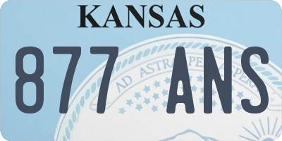 KS license plate 877ANS