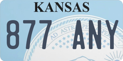 KS license plate 877ANY