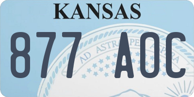 KS license plate 877AOC
