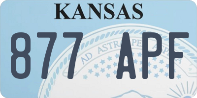 KS license plate 877APF