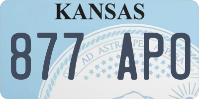 KS license plate 877APO