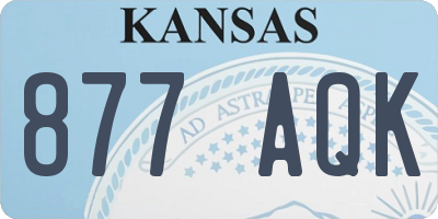 KS license plate 877AQK