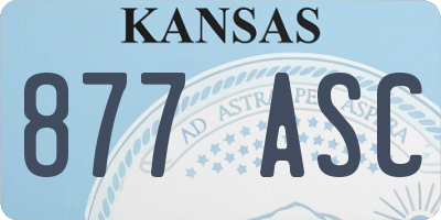 KS license plate 877ASC