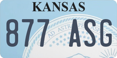 KS license plate 877ASG